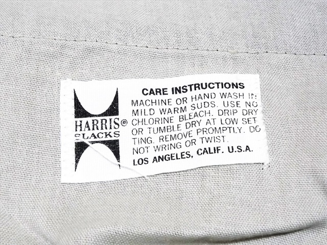 70’ｓ ビンテージ HARRIS SLACKS ハリススラックスパンツ チェック柄 グレー×紺 USA製 デッドストック W32 L30 デッドストック 未使用_画像5