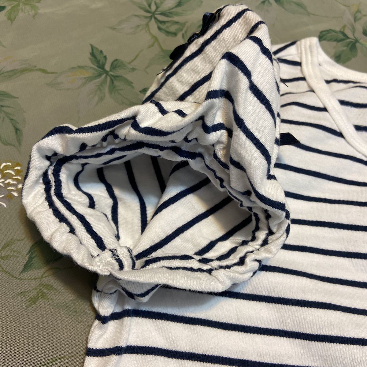 ♪CLASSIC 西松屋　150 半袖　リボン　Tシャツ　ボーダー柄　紺色白色_画像5