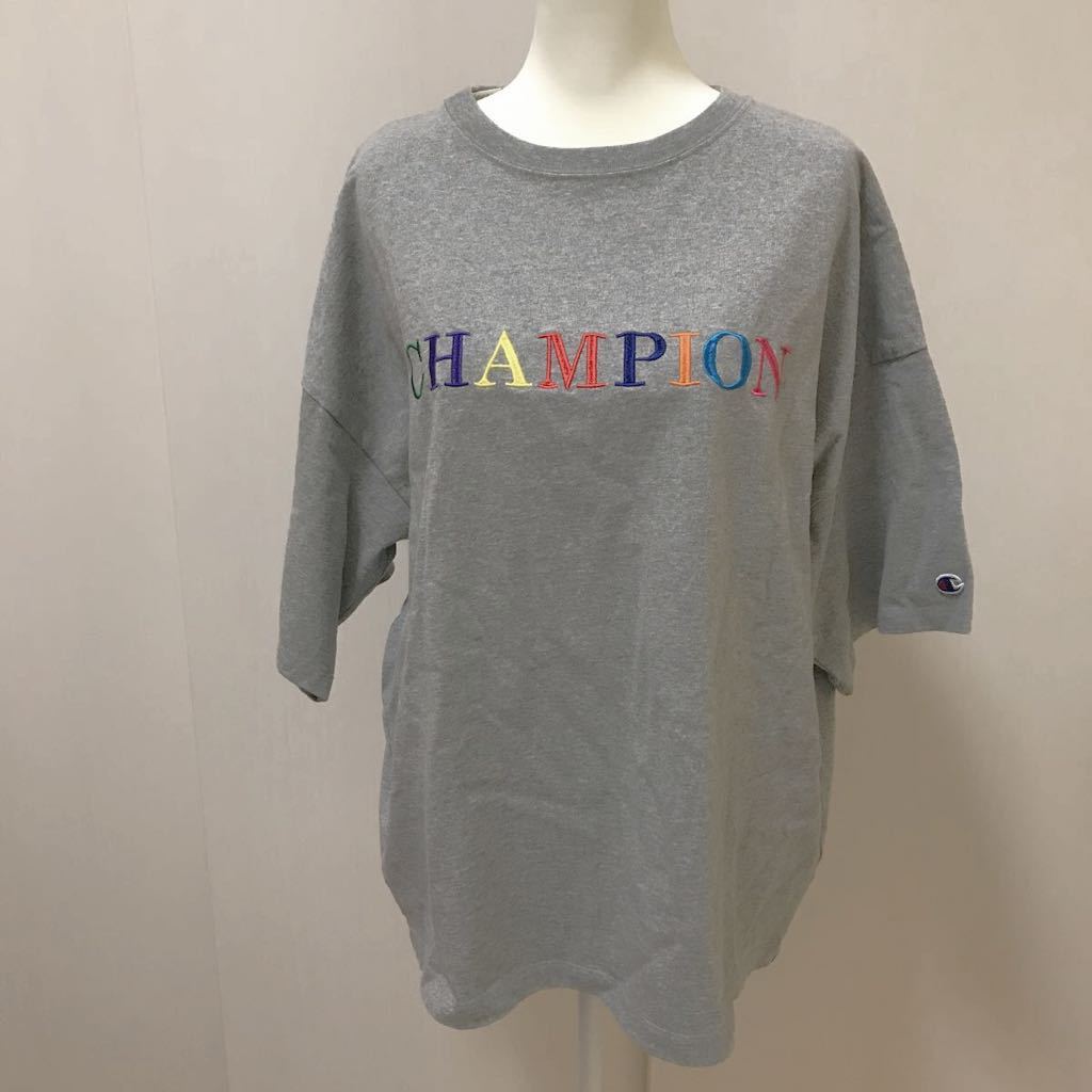 Champion チャンピオン 半袖 トレーナー レディース Lサイズ グレー ビックサイズ 半袖スウェットの画像6