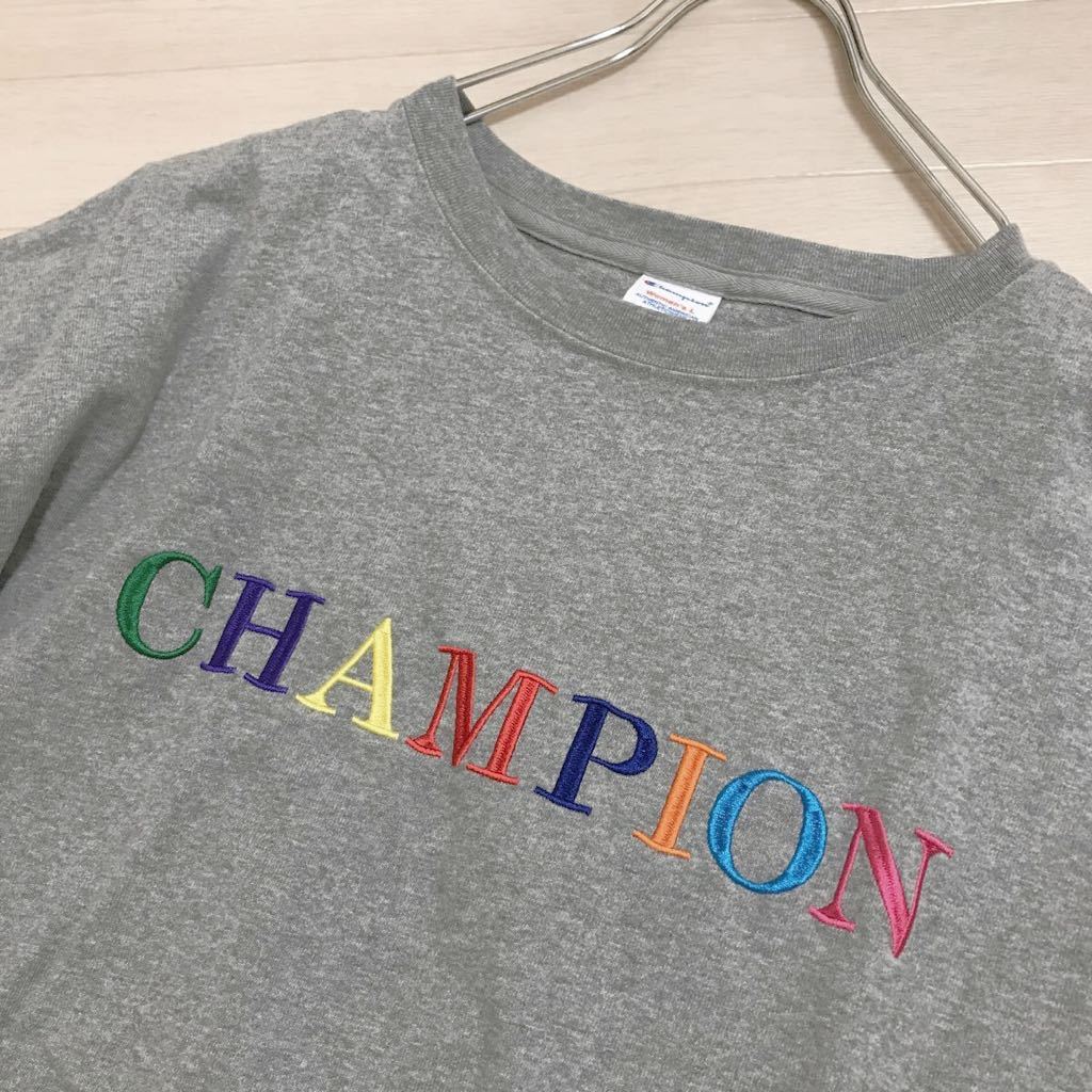 Champion チャンピオン 半袖 トレーナー レディース Lサイズ グレー ビックサイズ 半袖スウェットの画像2