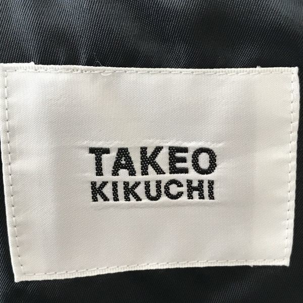 ( ликвидация город ) Takeo Kikuchi * полоса / шерсть tailored jacket [ мужской M/ чёрный ] одиночный /2./ общий подкладка / много карман /TAKEO KIKUCHI*BC640