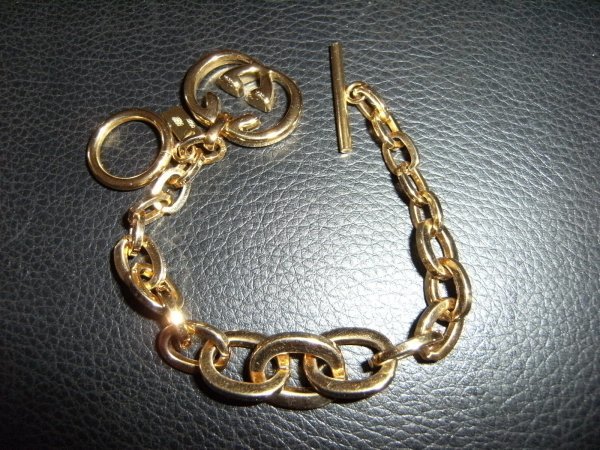  Showa Retro * Vintage * Bubble все . период *80\'s*GUCCI BRACELET Gucci браслет с коробкой Gold * аксессуары * высококлассный бренд Celeb 