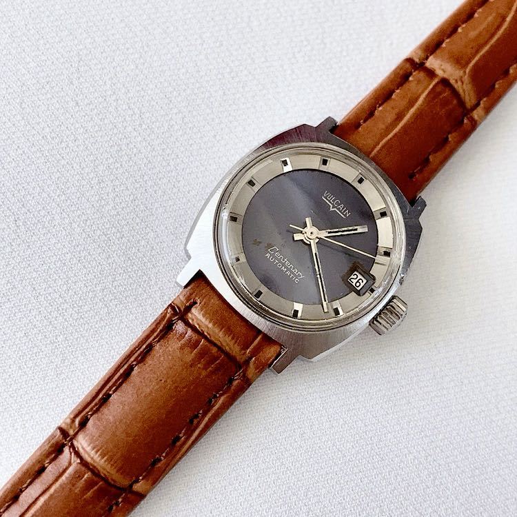 SWISS made VULCAIN Val can Centenary lady's self-winding watch wristwatch 