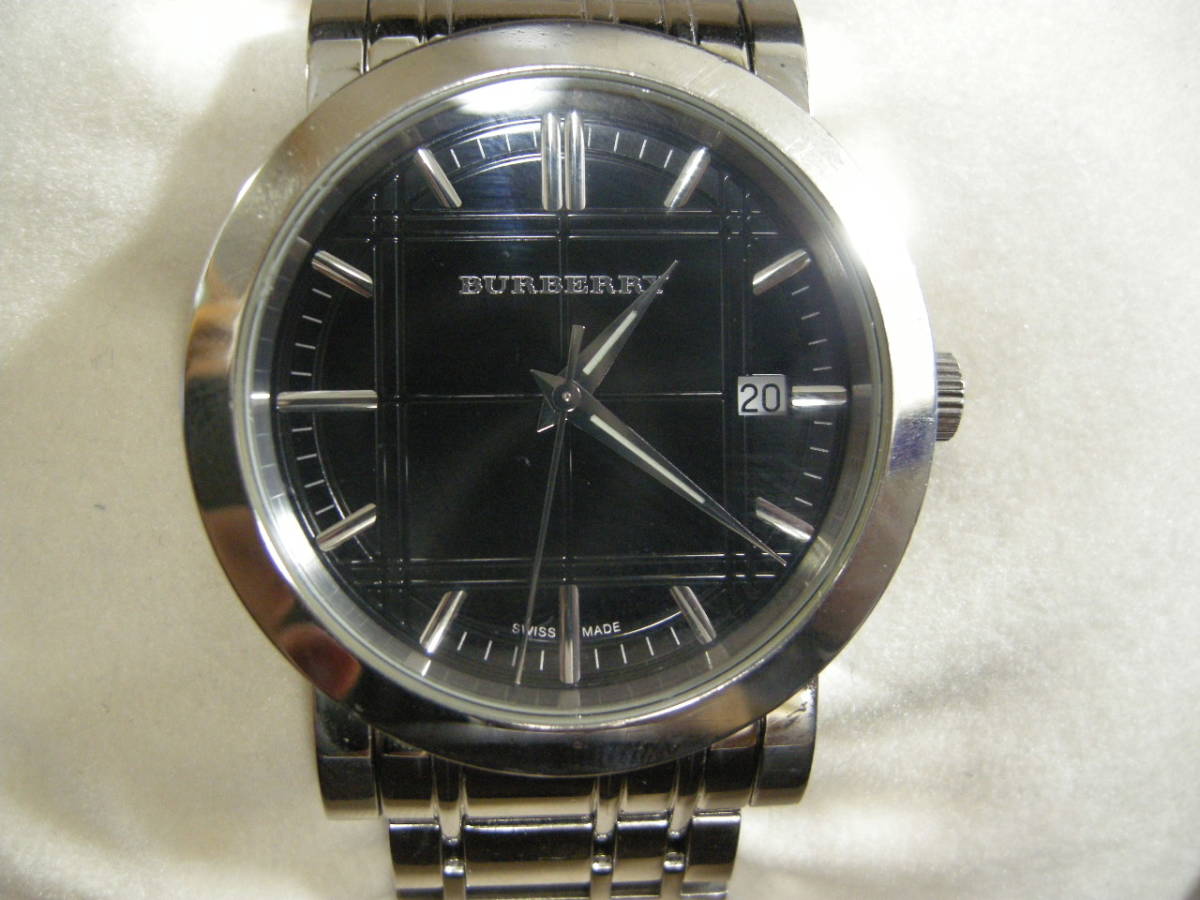 【品】バーバリー 腕時計 クォーツ BU1364 スイス製 メンズ 文字盤カラーブラック