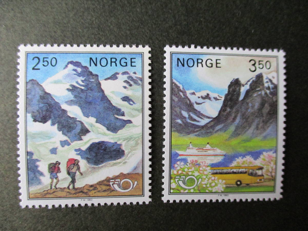 北欧の協力機構ーフィヨルドほか　2種完　未使用　1983年　ノールウェイ共和国　VF・NH_画像1