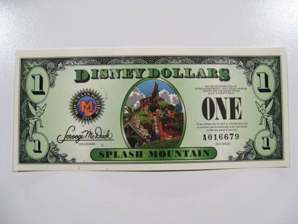 ディズニーダラー 1ドル札 （2014年版） $1 紙幣 ミッキーマウス Disney Dollarsの画像1