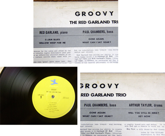 The Red Garland Trio - Groovy - LP レコード / C-Jam Blues,Willow Weep For Me,Gone Again,Hey Now,国内盤, Prestige,Japan,LPR-8881_画像2