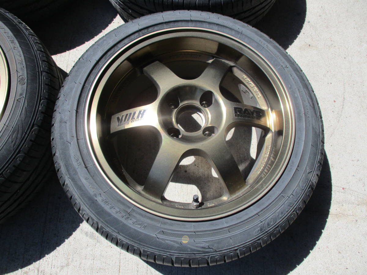 廃盤品　ＲＡＹＳ　ボルク　ＴＥ３７　ＣＡＰ　１５in　ＰＣＤ１００　４穴　７ＪＪ　ＯＦＦ＋３８　１７５／５５Ｒ１５　フィット　アクア_画像2