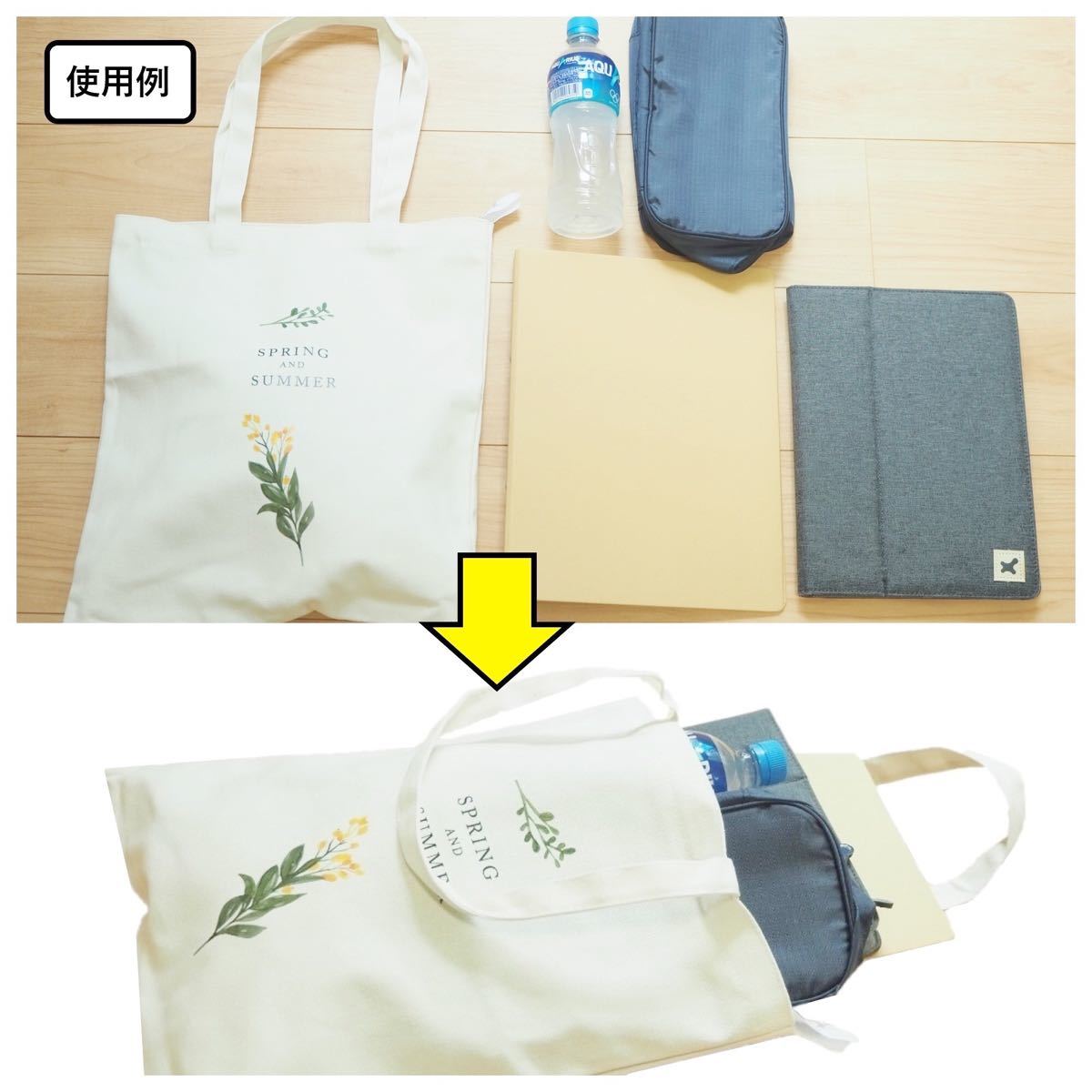 【新品】☆Flower Design Tote Bag☆ 花柄トートバッグ 帆布 チャック付き エコバック マザーズバッグ
