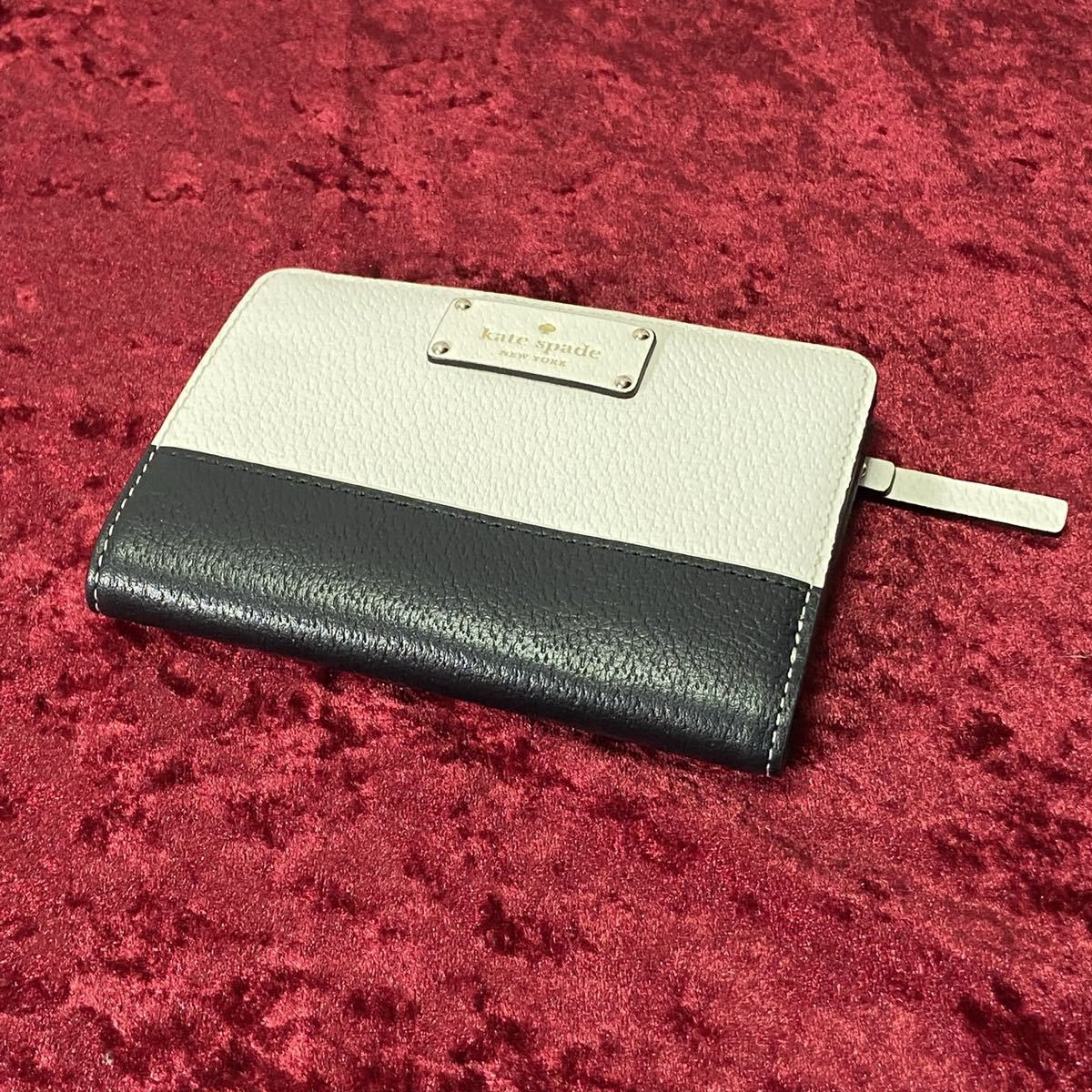 殿堂 未使用 折りたたみ財布 レザー バイカラー ケイトスペード