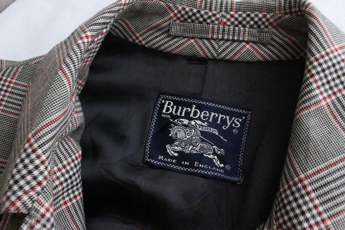 英国製 【 Burberrys 】バーバリー グレンチェック柄 ステンカラー