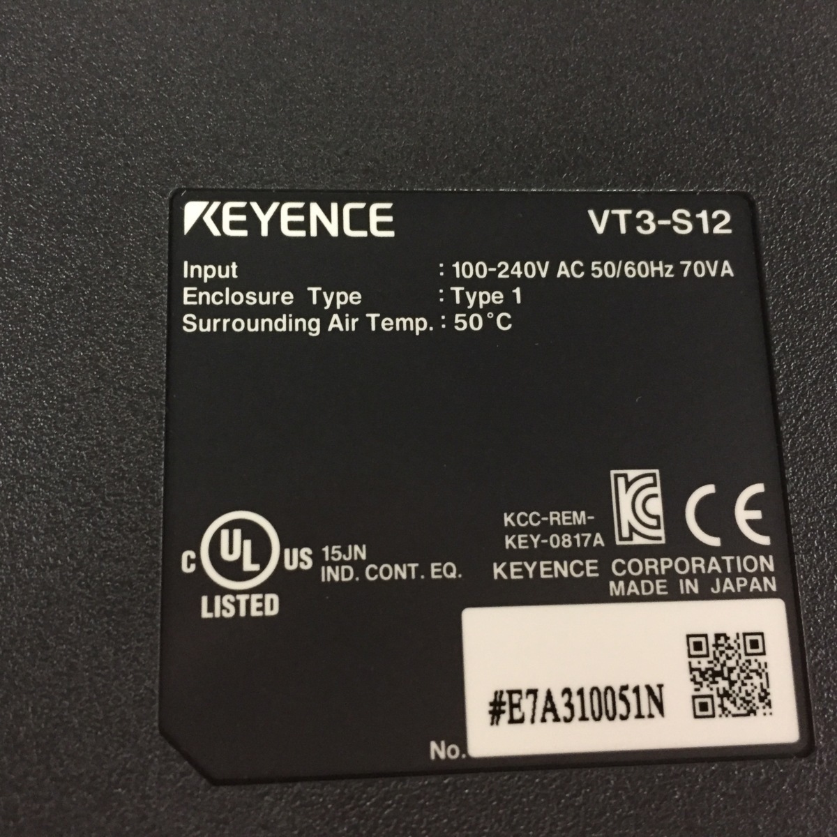KEYENCE タッチパネルディスプレイ VT3 シリーズ 12型 SVGA TFTカラー