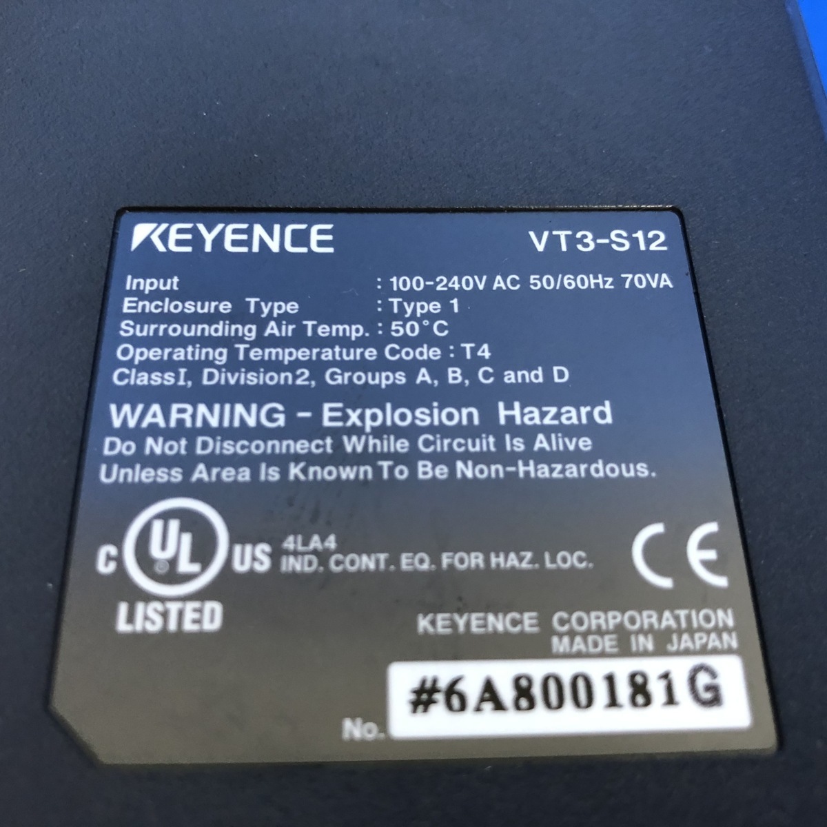 KEYENCE タッチパネルディスプレイ VT3 シリーズ 12型 SVGA TFTカラー
