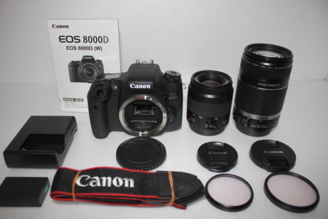 手ぶれ補正付Canon EOS 8000D 標準&望遠ダブルレンズセット128 www 
