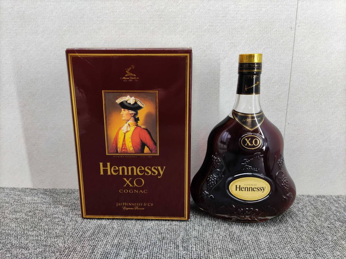 未開栓 Hennessy ヘネシー XO 金キャップ クリアボトル ブランデー