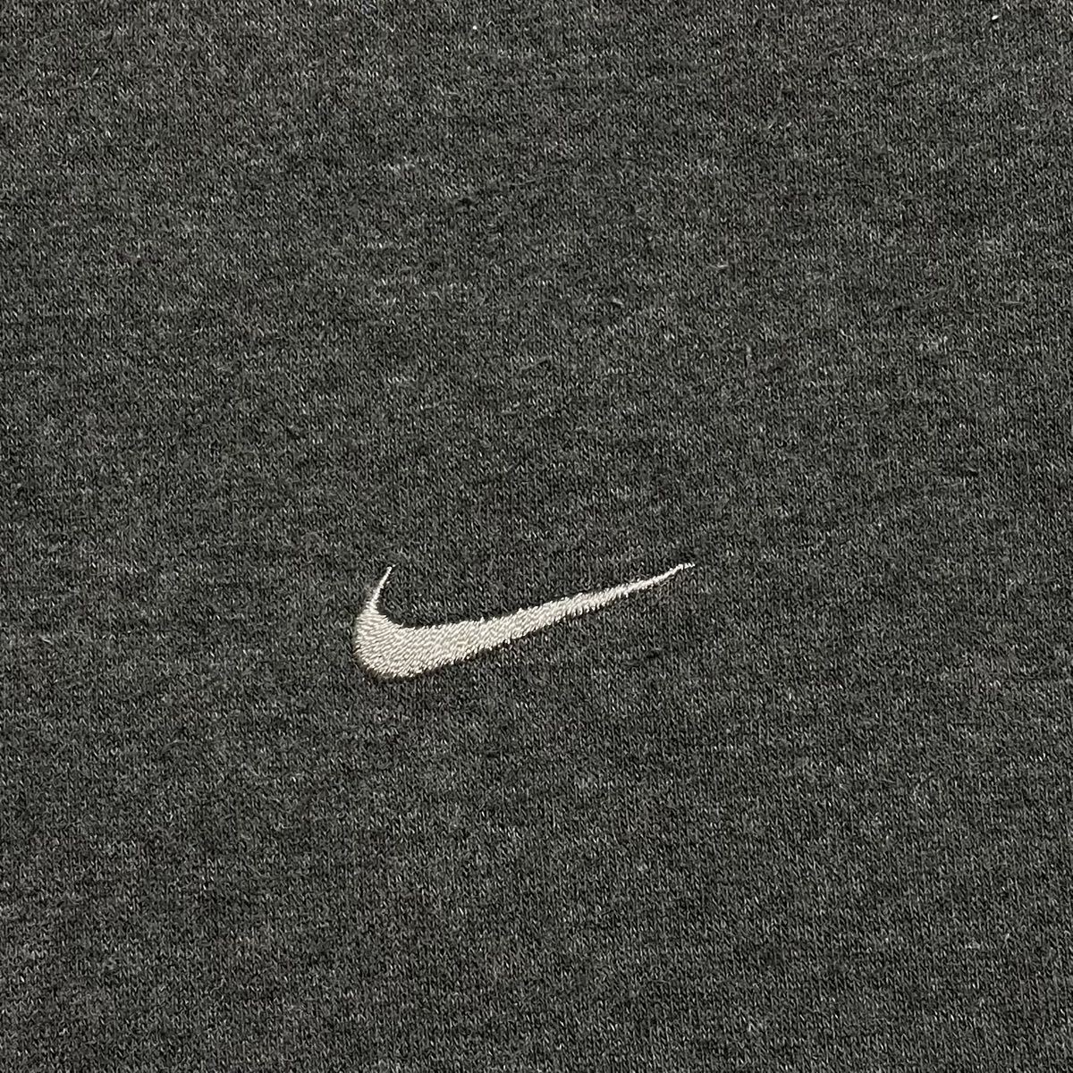 【定番アイテム】ナイキ NIKE スウェットパーカー ラグラン Lサイズ グレー 裏起毛 刺繍ロゴ 21-168