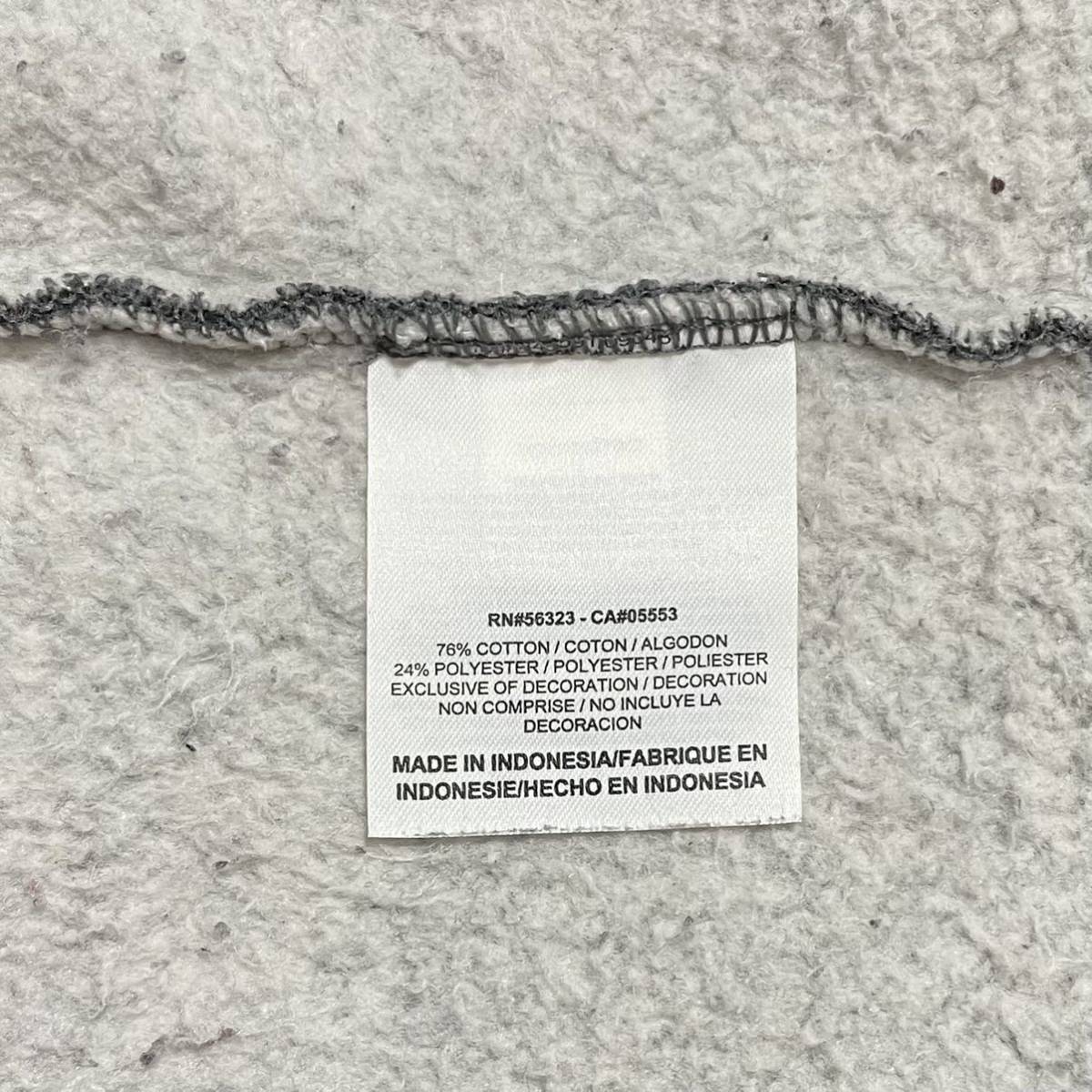 【定番アイテム】ナイキ NIKE スウェットパーカー ラグラン Lサイズ グレー 裏起毛 刺繍ロゴ 21-168