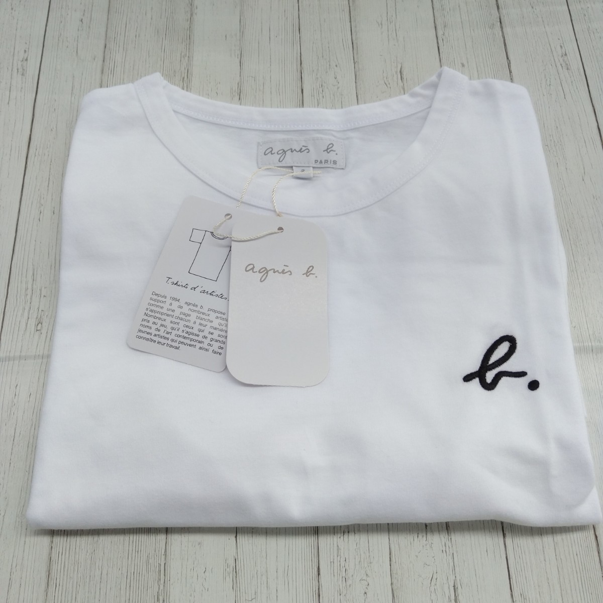 アニエスベー ロゴ刺繍 2枚セット ホワイト ブラック 半袖 T アニエスベー ロゴ刺繍 2枚セット ホワイト ブラック 半袖 T