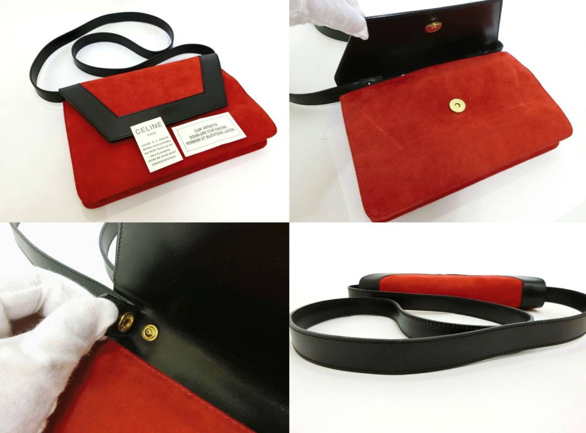 激レア♪CELINE・セリーヌ☆本革 スエードレザー 2WAYクラッチバッグ
