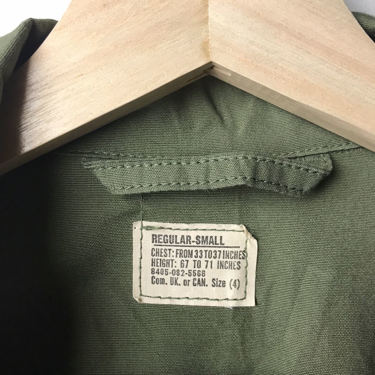 60s Vintage military 1964 year Vietnam war fa tea g shirt jacket 1st cotton po pudding S-R dead stock 1964