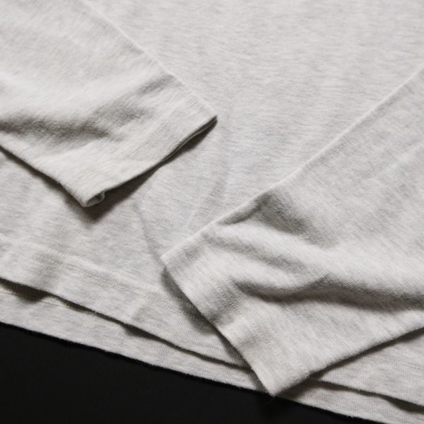 90\'s Polo Ralph Lauren f рис плетеный вырез лодочкой хлопок футболка длинный рукав (L)... серый long T кромка po колено 90 годы старый бирка Old 