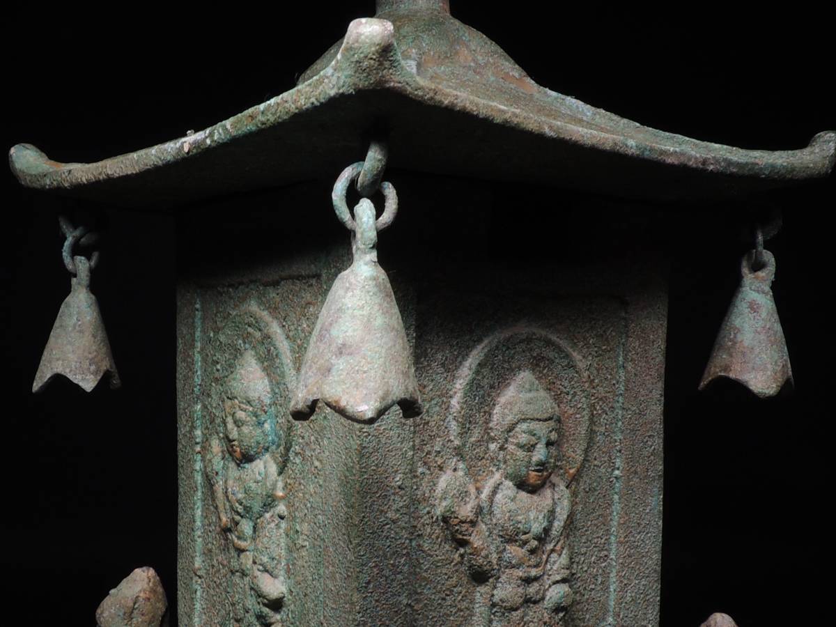 中国古玩 古銅 青銅 新羅 四天王 仏舎利塔 仏塔 五輪塔 舎利容器 仏教 