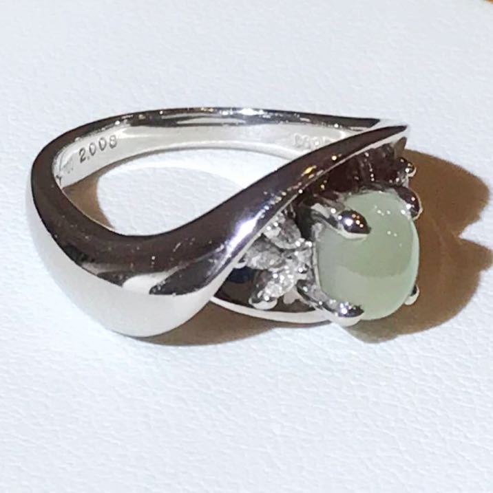 ☆Pt900 キャッツアイ&ダイヤリング 2.008ct☆ | paradaabogados.com