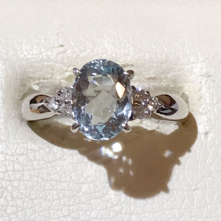 品多く ジュエリーマキPt850アクアマリン&ダイヤリング 1 62ct|Yahoo アクアマリン