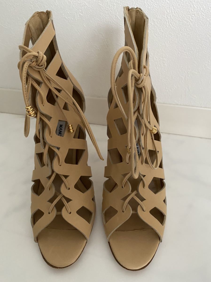 新品【MANOLO BLAHNIK】レースアップブーティ ＃38.5 Manolo Blahnik