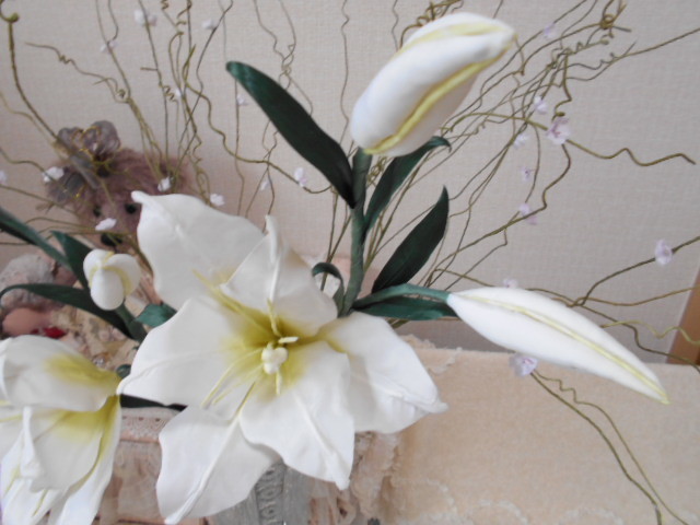 * ткань цветок *( Casablanca ) 2 шт &. маленький цветок. ветка 5шт.@( рука создание искусственный цветок )