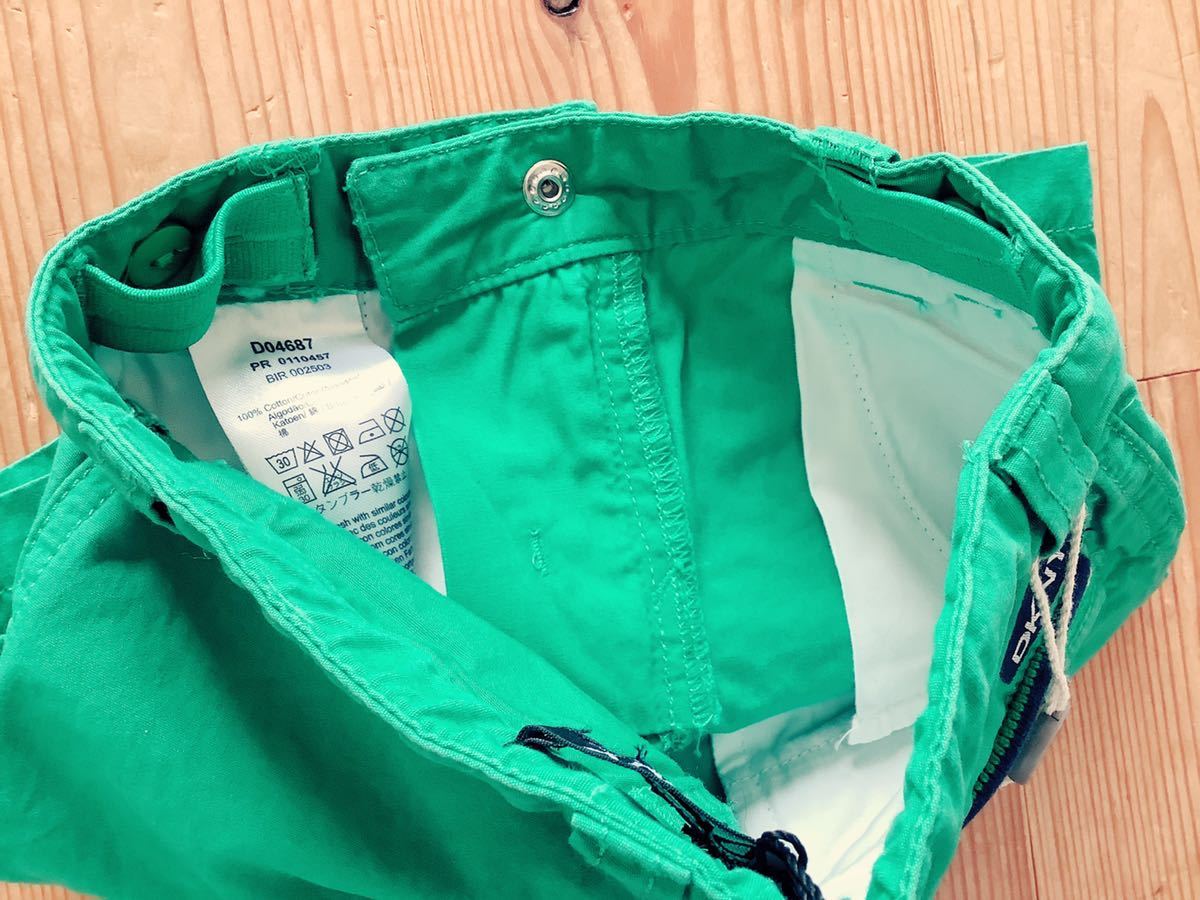 baby 60-70 size [DKNY] DKNY green short pants waist adjuster attaching 