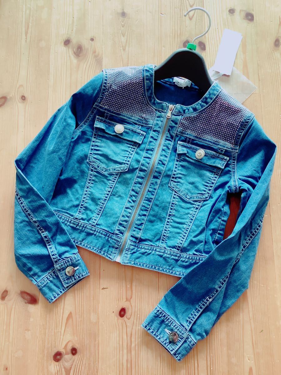  Kids 150 size [MISS GRANT] mistake gran toG Jean Short stretch Denim no color jacket 