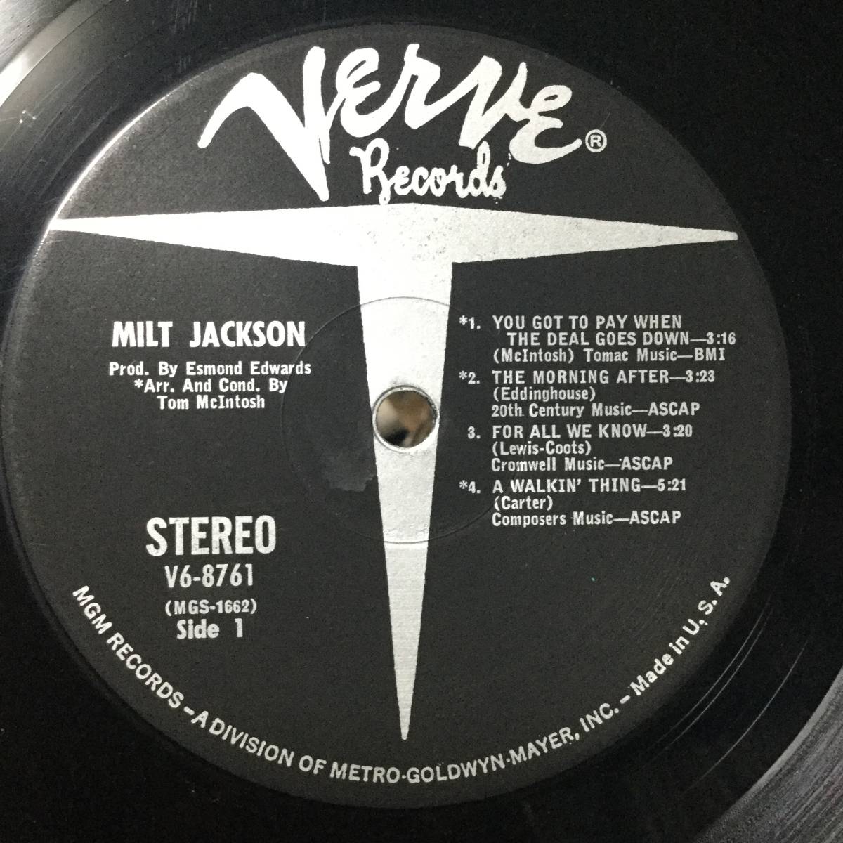 Verve【 V6-8761 : Milt Jackson And The Hip String Quartet 】_画像4