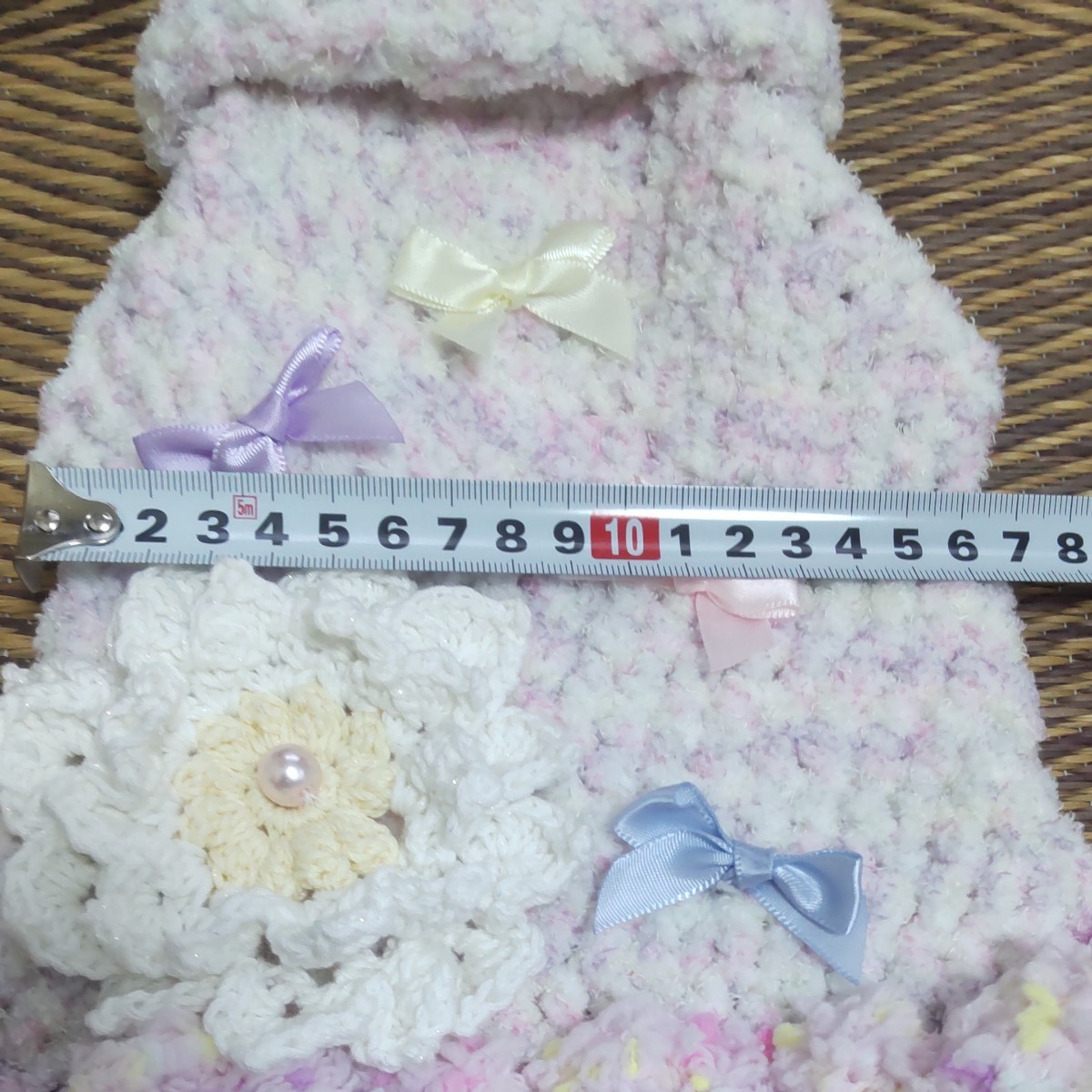 犬服手編み 犬服ハンドメイド モコモコセーター 試作品