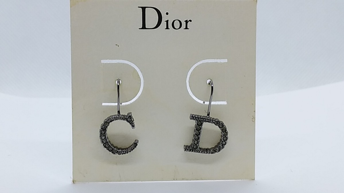 Dior クリスチャンディオール ロゴ ラインストーンピアス CD|Yahoo