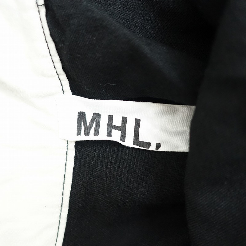 ■マーガレットハウエル MHL. MARGARET HOWELL MHL. *タックフレアラップスカート*3巻きスカート黒ブラック毛ウール0921【82I12】_画像8