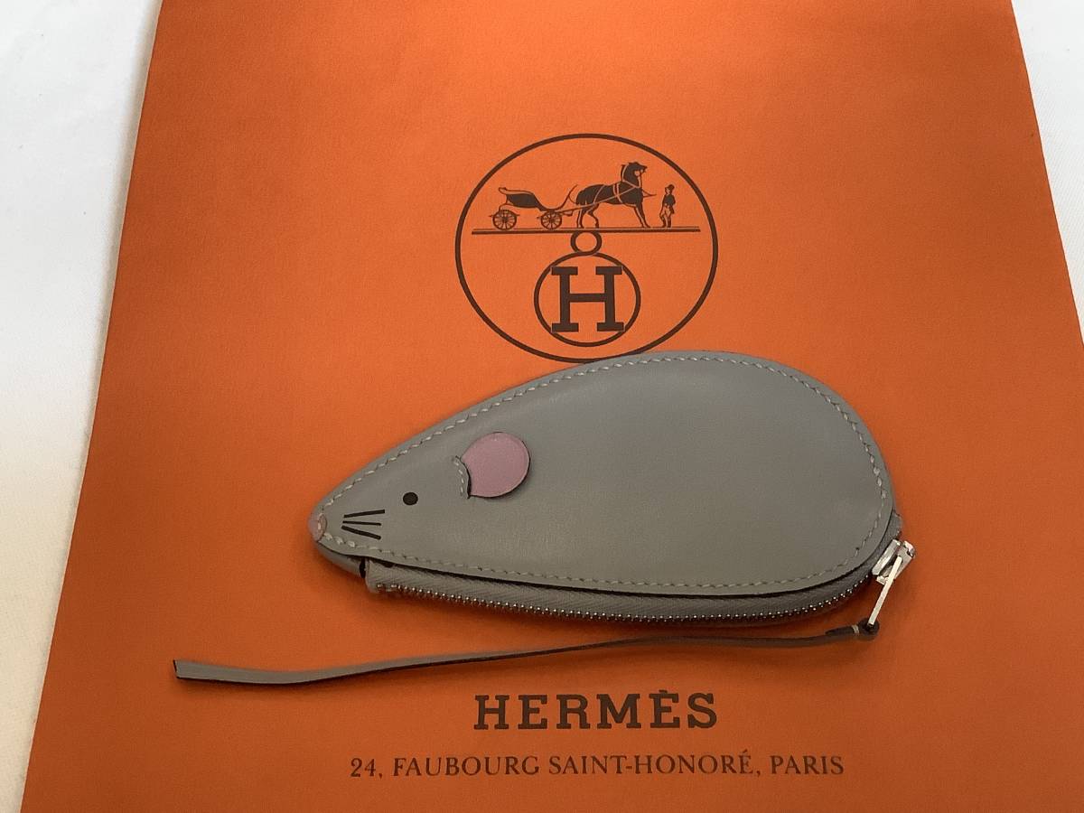 大幅値下げ 新品 保管品 HERMES エルメス 小銭入 動物 アニマルシリーズ ネズミ マウス コインケース ヴィンテージ VINTAGE デッドストック_画像1