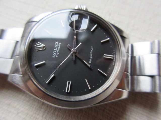 ロレックス 6694 オイスターデイト プレシジョン 34mm ブラック 腕時計（中古）_画像2