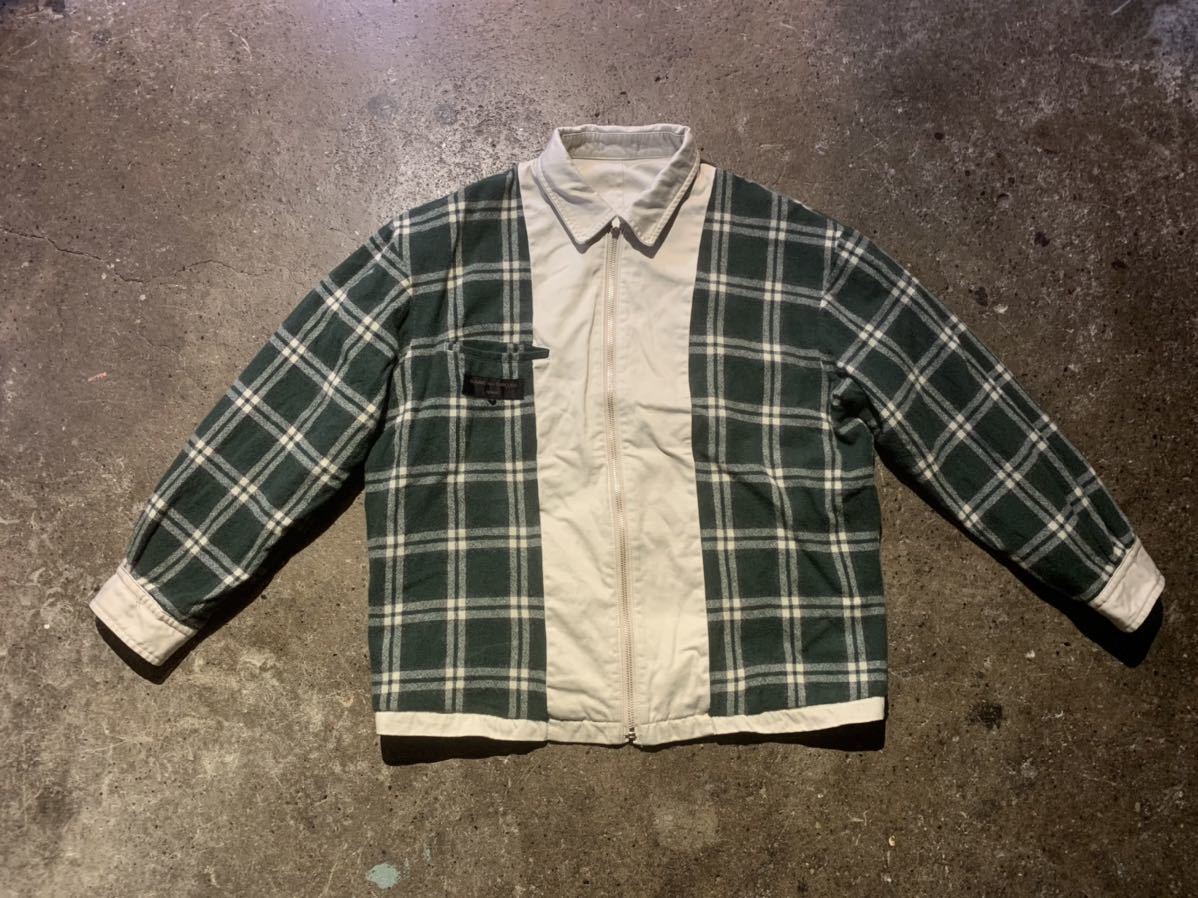 COMME des GARCONS HOMME コムデギャルソンオム 1980s リバーシブルウールチェックジップブルゾン 80s 初期 _画像1