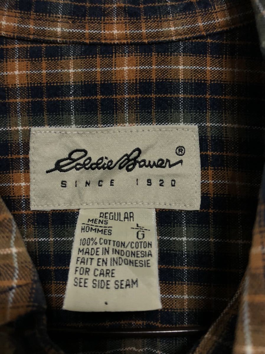 90s Eddie Bauer エディーバウアー　長袖シャツ　厚手　サイズ　L 90年代　USA アメリカ古着_画像5