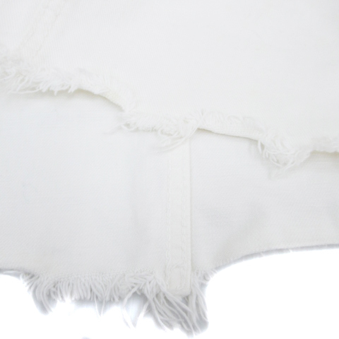 スライ SLY デニムスカート 台形スカート ミニ丈 カットオフ 2 白 ホワイト /FF22 レディース_画像4