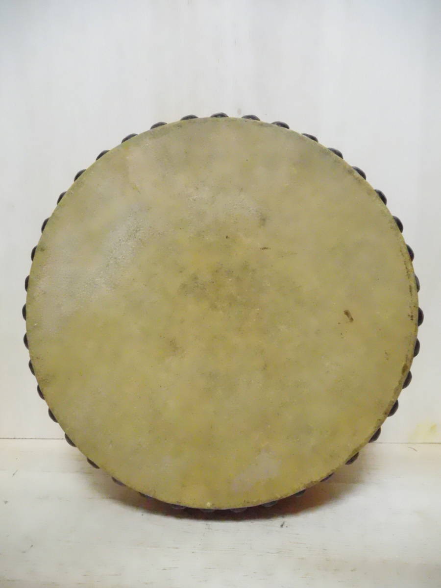 E39-91ふ 太鼓 おもちゃの太鼓 音はでますが低い音です。 中古 皮面径約19cm (5-上)