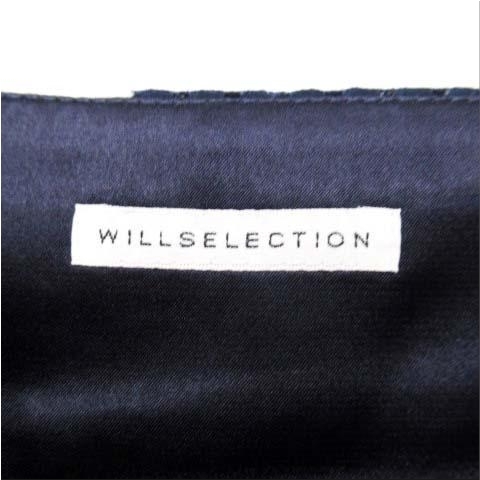 【定価15,400円】【美品】ウィルセレクション チューリップレース タック スカート WILLSELECTION M ネイビー レディース_画像6