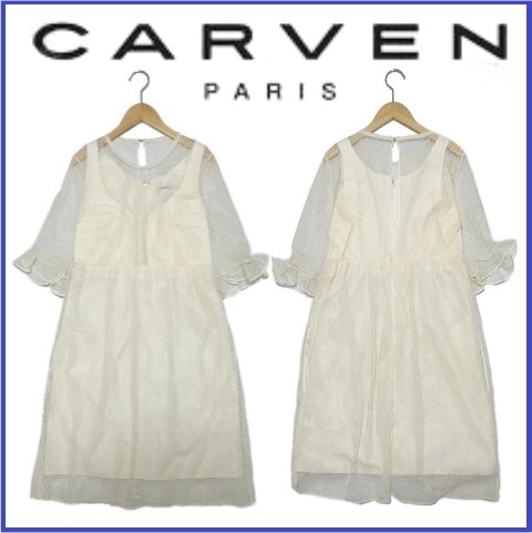 定価約５万円 カルヴェン CARVEN ローブ ドレス ワンピース 透かし