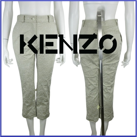  Kenzo Golf KENZO GOLF общий гонки брюки одежда низ обратная сторона сетка тонкий длинный кромка разрез размер 66 оттенок бежевого 