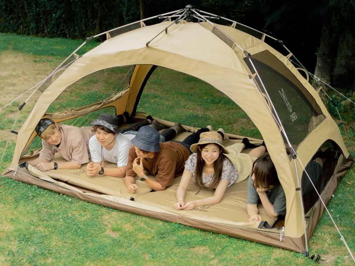 DOD(ディーオーディー) わがやのテント 快適 簡単 ワンタッチ UVカット  ベージュ (約)W280×D280×H156cm
