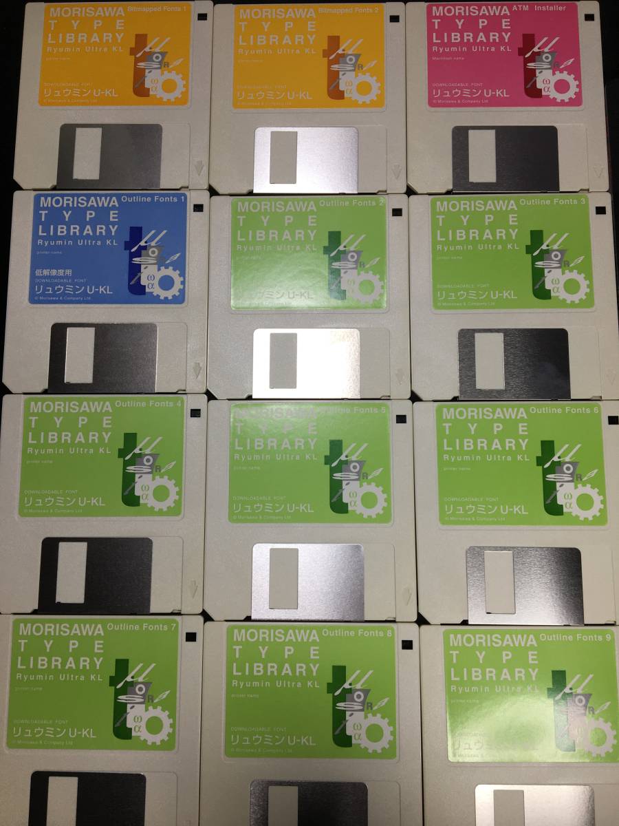 l[ Junk ] MORISAWA TYPE LIBRARY ⑯ryuuminU-KL floppy disk 12 pieces set mo Lisa wa