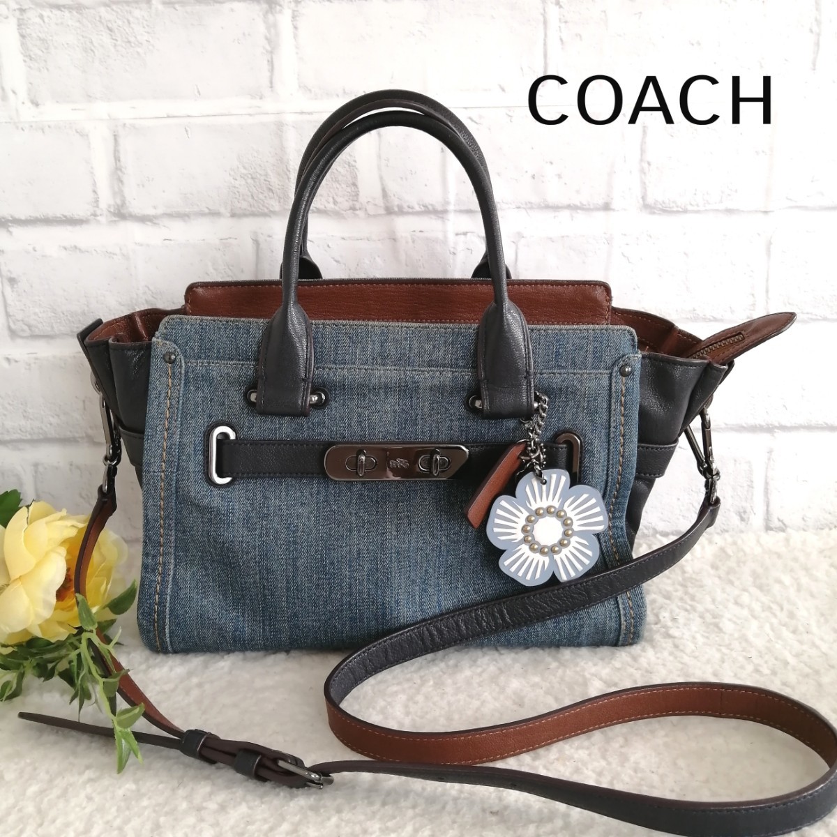 COACH コーチ スワッガー27 2wayハンド-/ ショルダーバッグ デニム