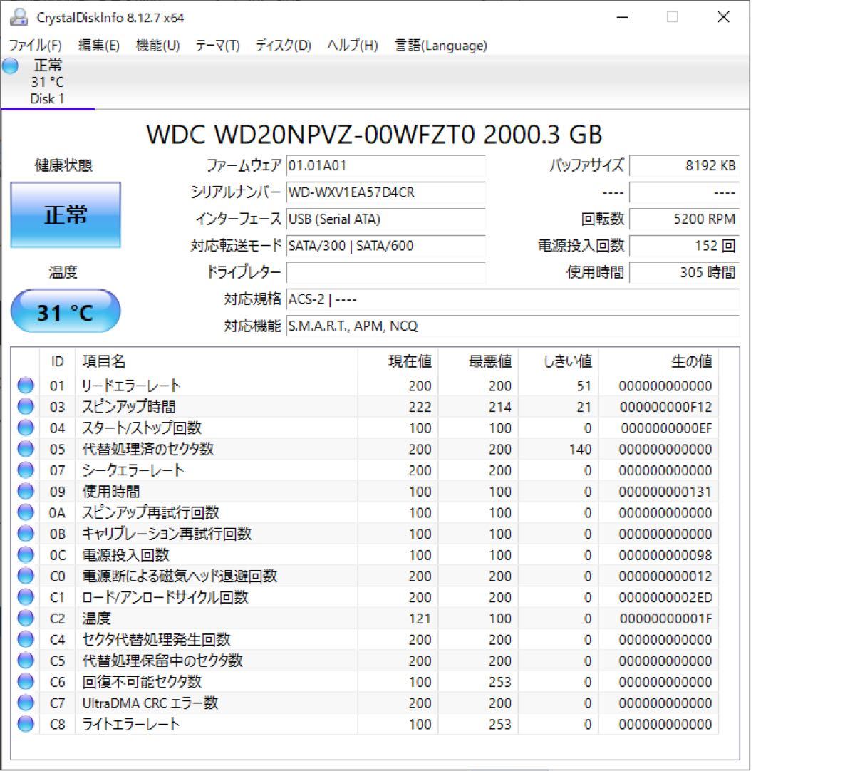 BUFFALO  外付けHDD HD-PLFU2.0U3-GB