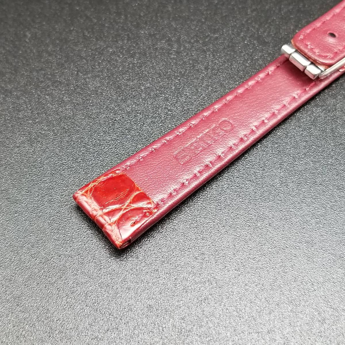 純正 SEIKO セイコー 腕時計ベルト ルキア LUKIA SSVW094 1B22-0BC0 用 13mm クロコダイル レザーバンド 本革 赤 L0AW015J9_画像5